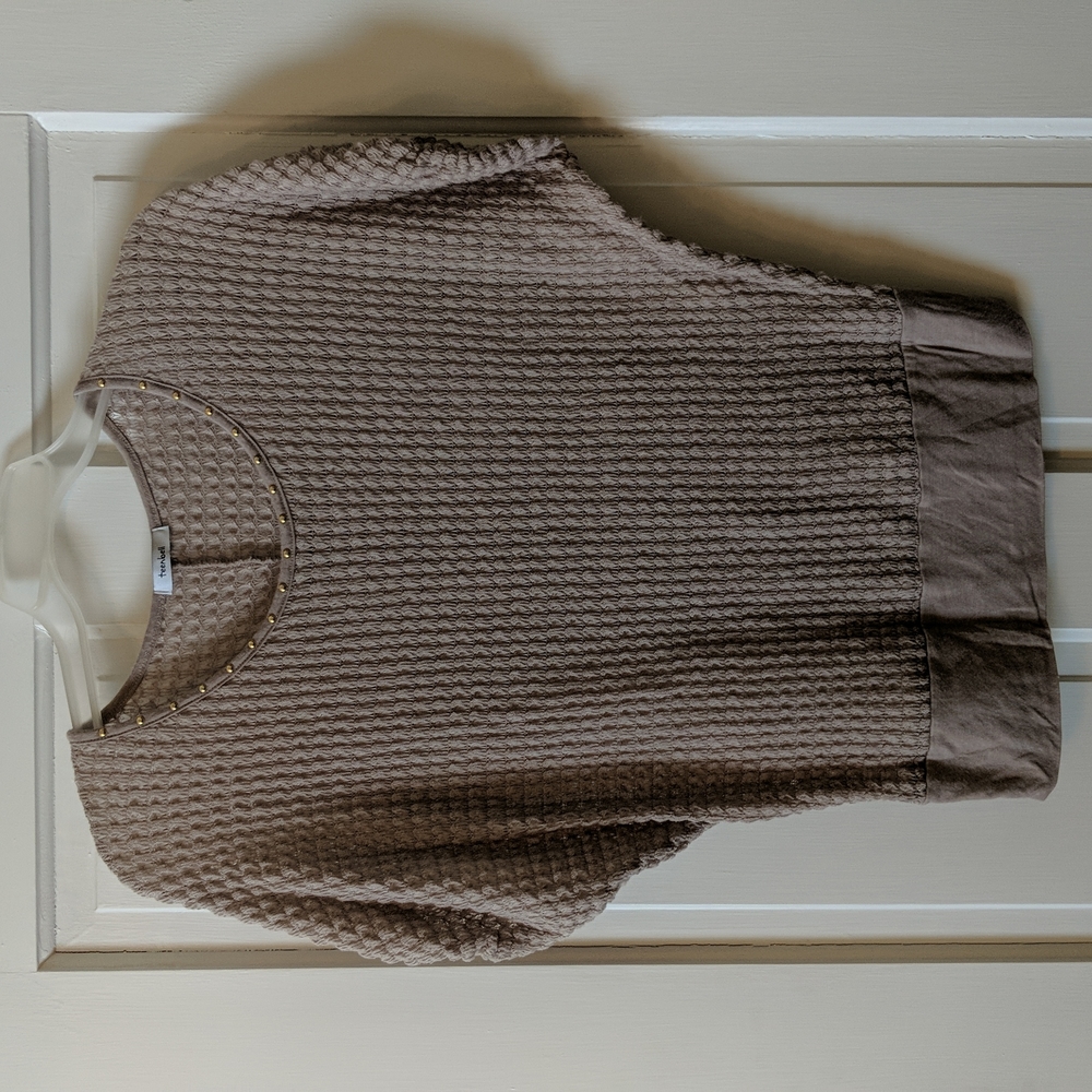 Teen Bell crocheted dolman top, medium, tan